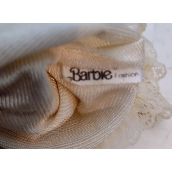 Vintage 1981 Designer Originals Fun & Fancy Barbie Doll Gown Cream Lace - Picture 4 of 4